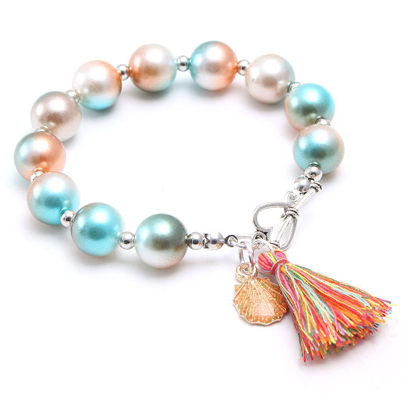 Fashionable Girl Bubblegum Beaded Chunky Bracelet