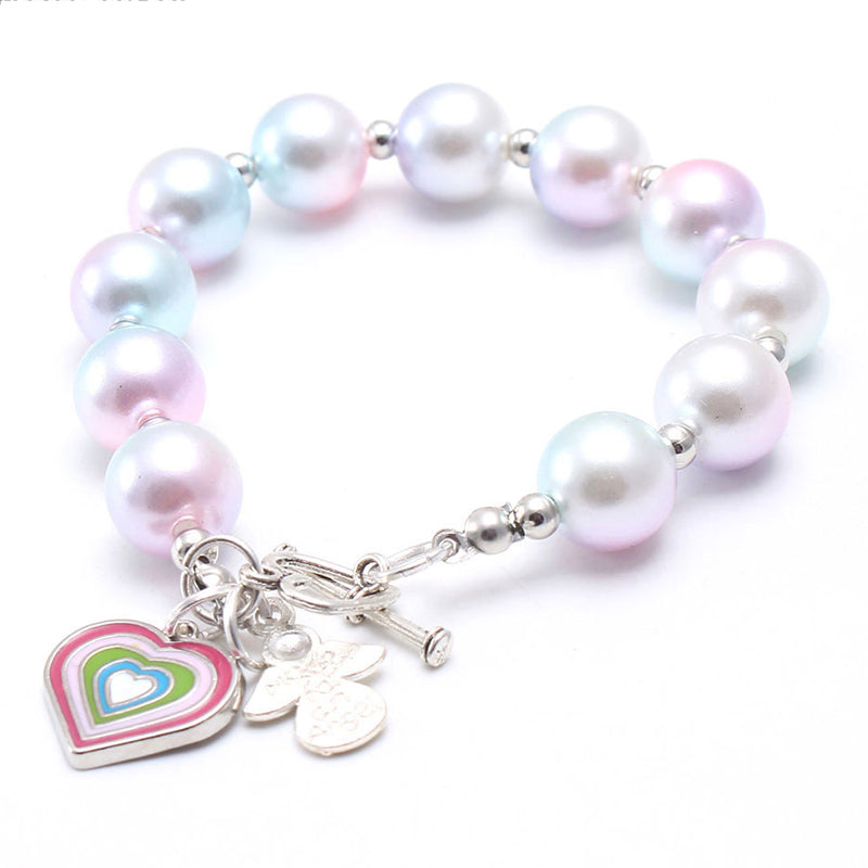 Fashionable Girl Bubblegum Beaded Chunky Bracelet