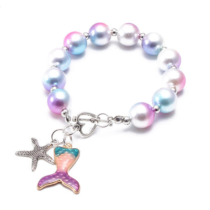 Fashionable Girl Bubblegum Beaded Chunky Bracelet