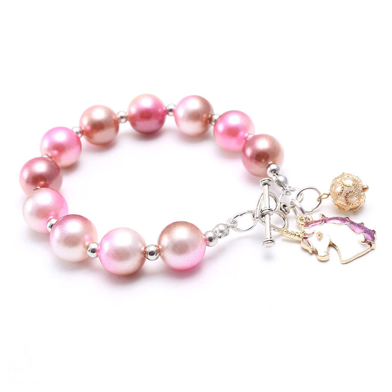 Fashionable Girl Bubblegum Beaded Chunky Bracelet