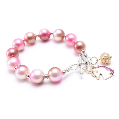 Fashionable Girl Bubblegum Beaded Chunky Bracelet