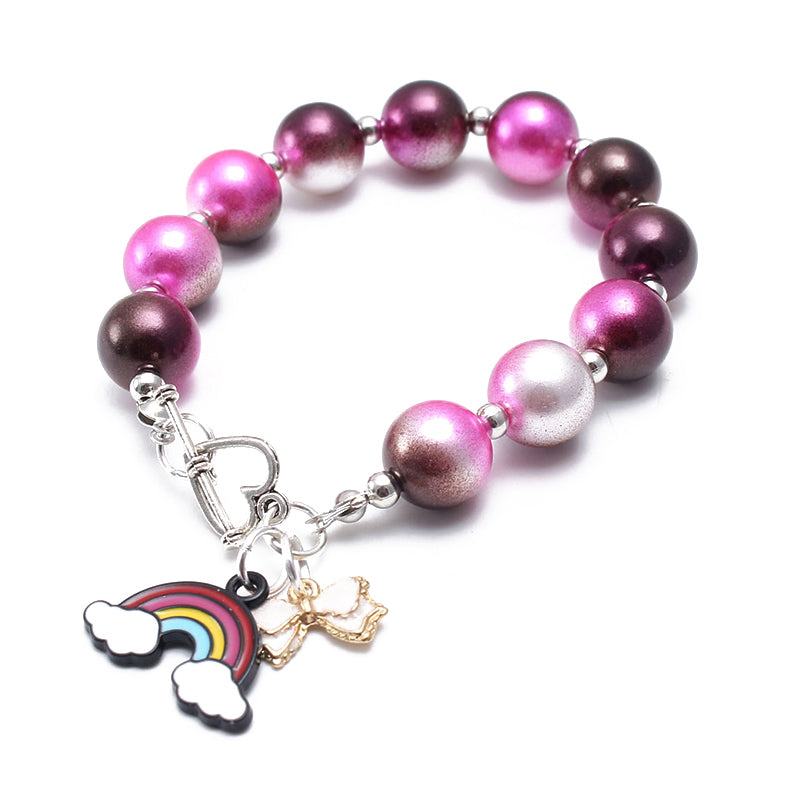 Fashionable Girl Bubblegum Beaded Chunky Bracelet