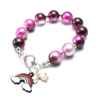 Fashionable Girl Bubblegum Beaded Chunky Bracelet