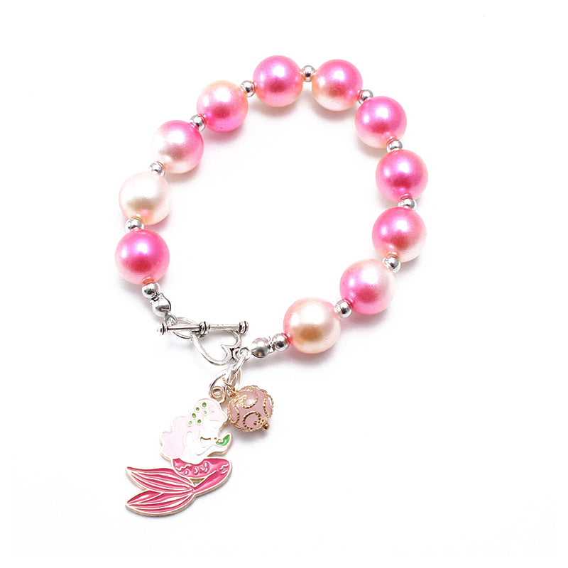 Fashionable Girl Bubblegum Beaded Chunky Bracelet