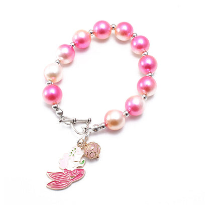 Fashionable Girl Bubblegum Beaded Chunky Bracelet