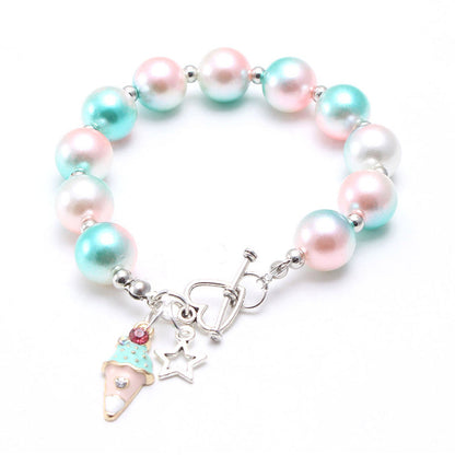 Fashionable Girl Bubblegum Beaded Chunky Bracelet