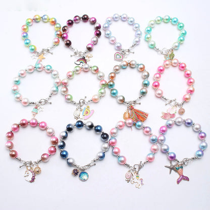 Fashionable Girl Bubblegum Beaded Chunky Bracelet