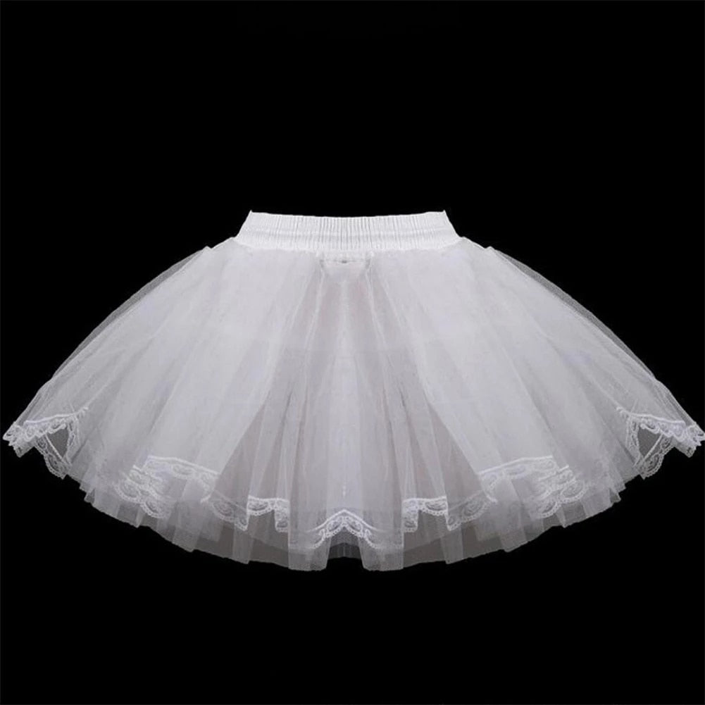 Lace Trim Flower Girl Dress Underskirt Petticoat