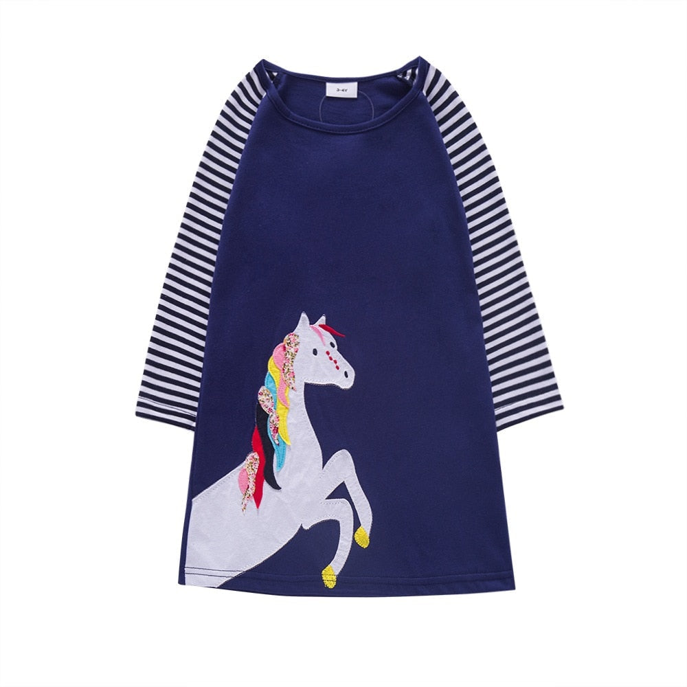 Butterflies and Candy Stripes Long Sleeve Top Dress