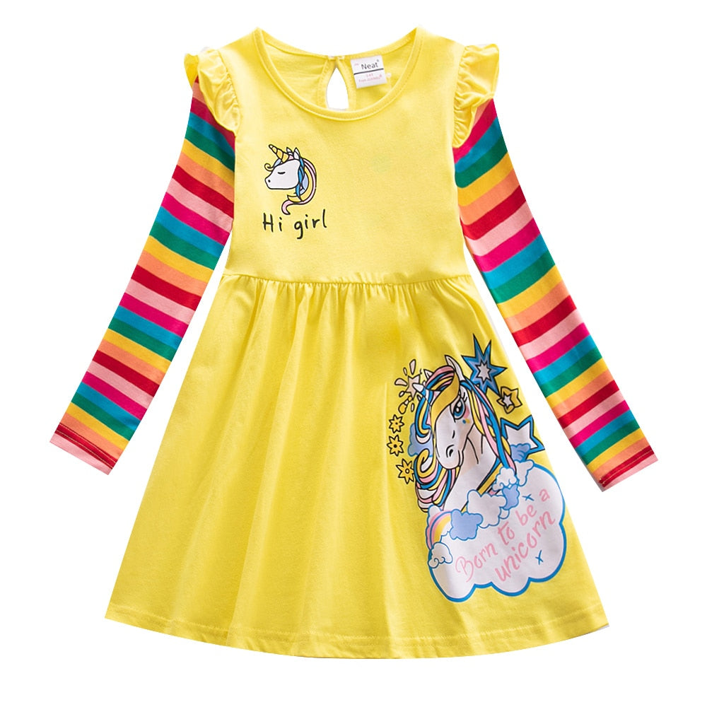 Butterflies and Candy Stripes Long Sleeve Top Dress
