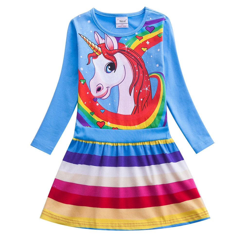Butterflies and Candy Stripes Long Sleeve Top Dress