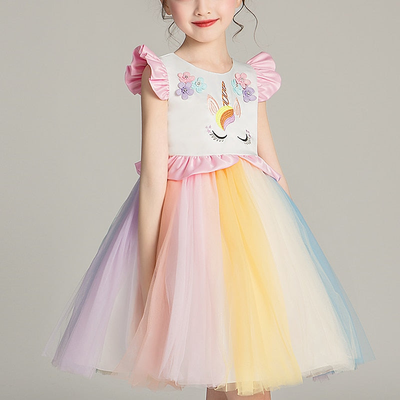 Unicorn Princess Summer Petal Sleeve Dress