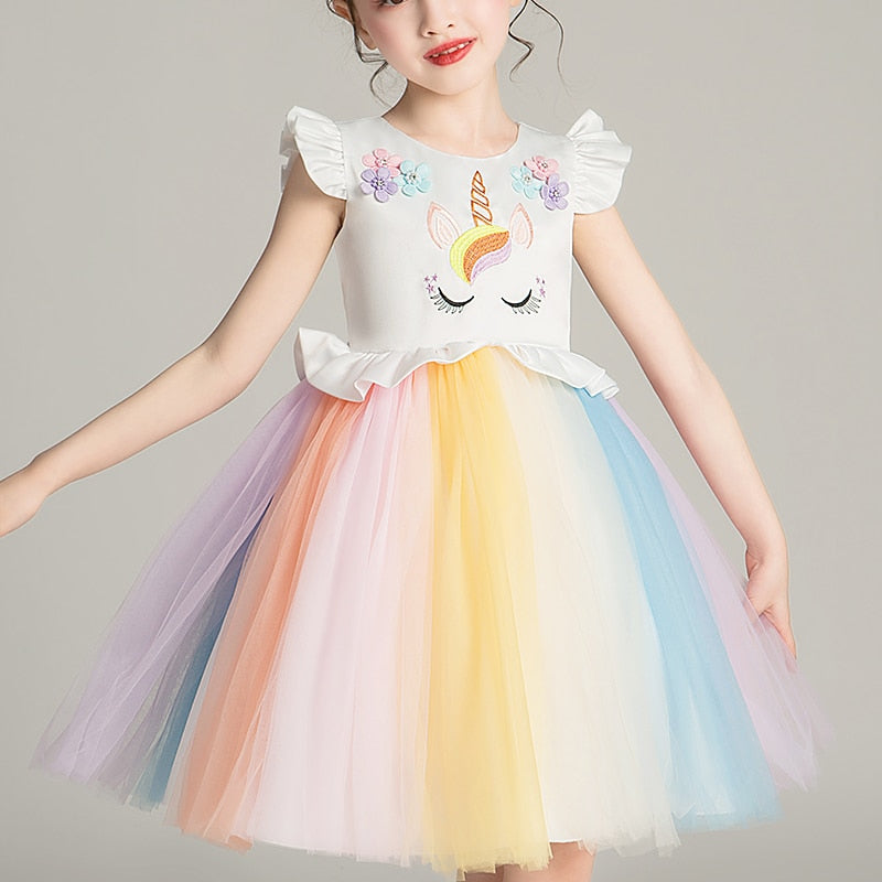 Unicorn Princess Summer Petal Sleeve Dress