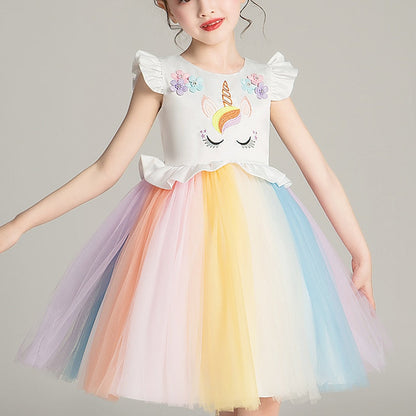 Unicorn Princess Summer Petal Sleeve Dress