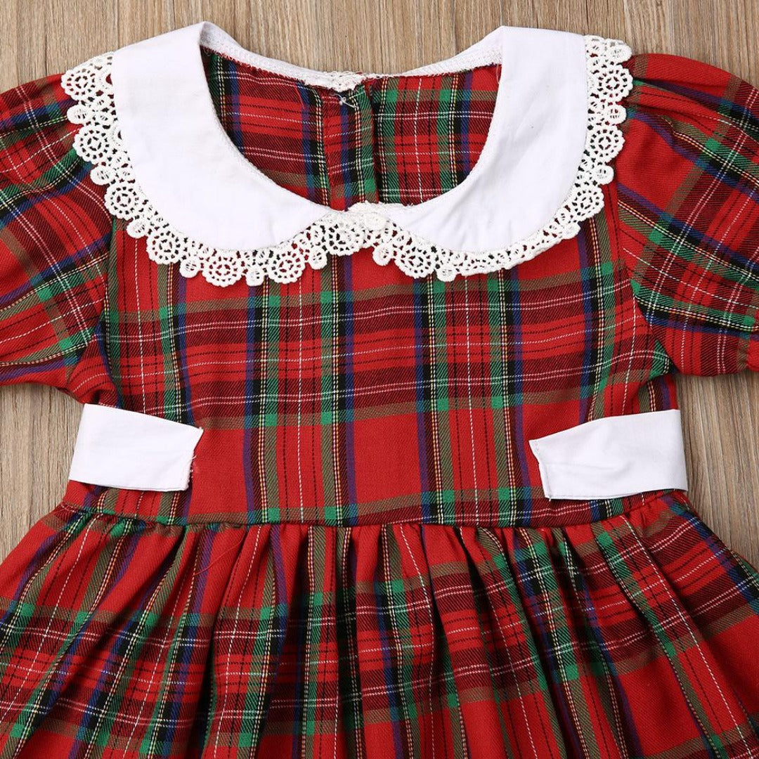 Girl Plaid Romper and Dress Siblings Matching Outfit
