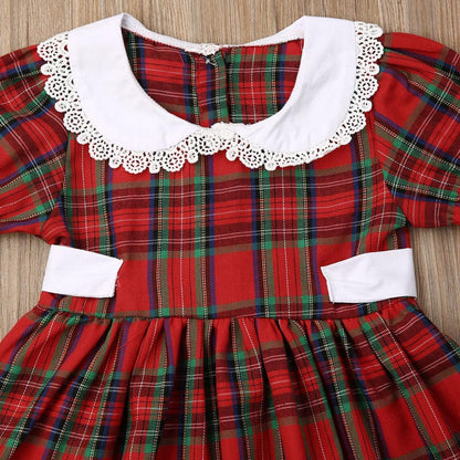 Girl Plaid Romper and Dress Siblings Matching Outfit