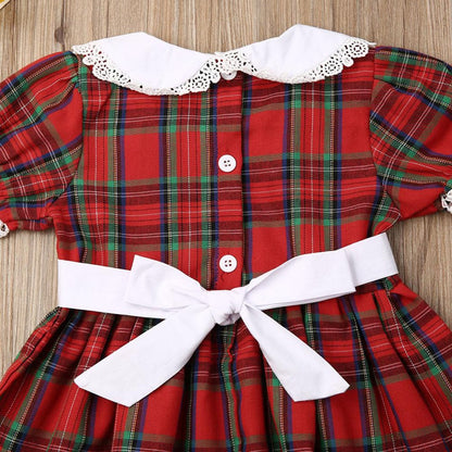 Girl Plaid Romper and Dress Siblings Matching Outfit
