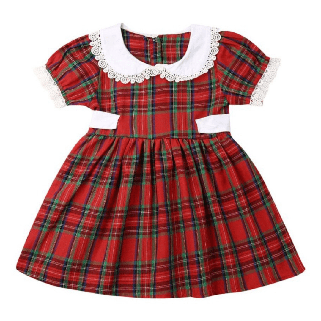 Girl Plaid Romper and Dress Siblings Matching Outfit