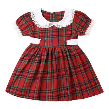 Girl Plaid Romper and Dress Siblings Matching Outfit