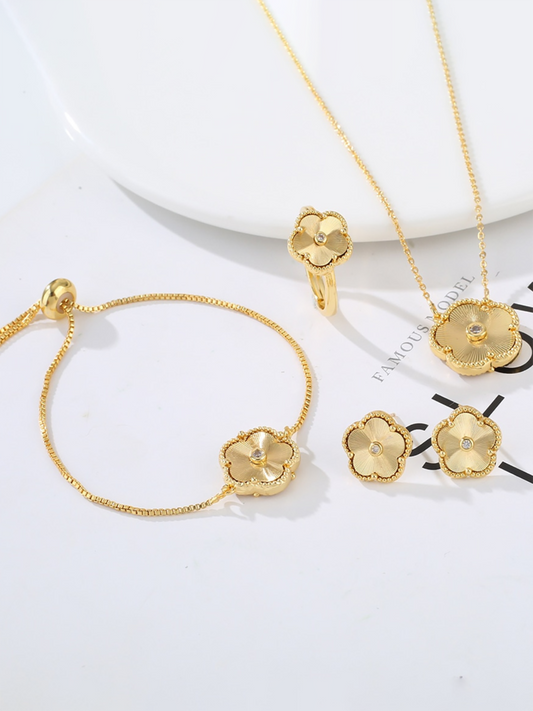Golden Petals Gold Jewelry Set