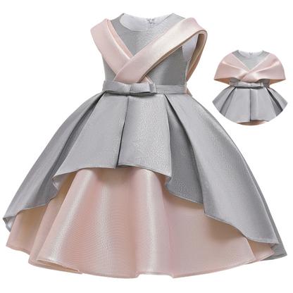 Dual Toned Elegant Silk Cloth Princess Party Ball Gown