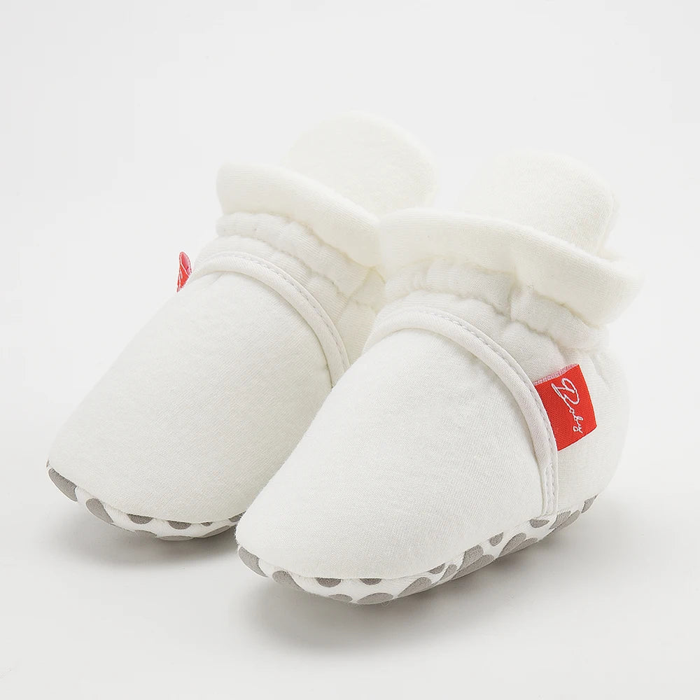 Baby Girls and Boys Cotton Sole Sock Shoes