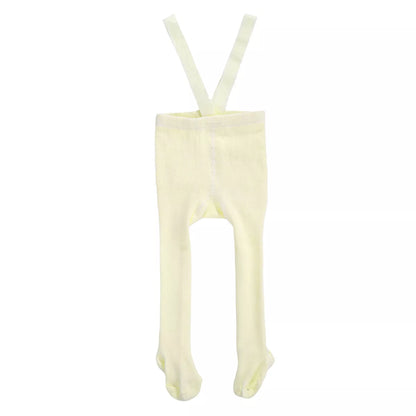 Baby Cotton Suspender Pantyhose - Cute Solid Color Overall Leggings