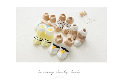5 Pairs Thicken Cartoon Comfort Cotton Newborn Socks