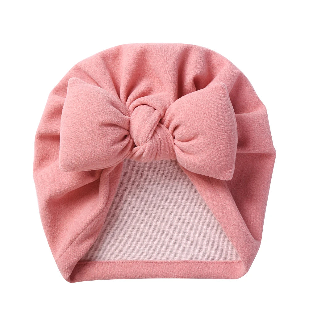 Cashmere Baby Hat: Warm Bow Topknot Bonnet
