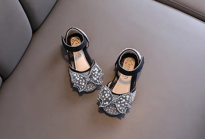 Summer Princess Sandals: Sequin Bow Rhinestone Flat Girls' Shoes