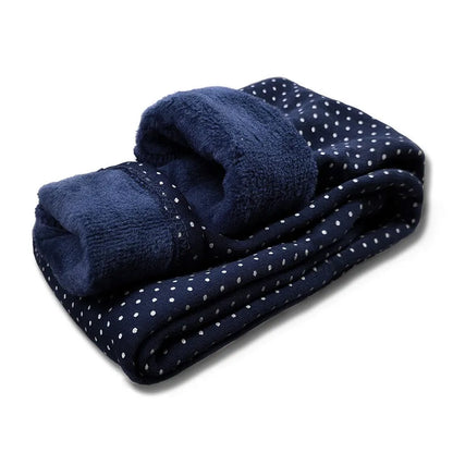 Sweet Velvet Dot Leggings - Autumn/Winter Cotton Stretch Trousers for Girls