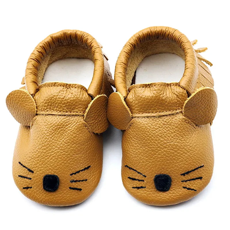 Genuine Leather Soft Sole Baby Shoes: Newborn Moccasins Slippers