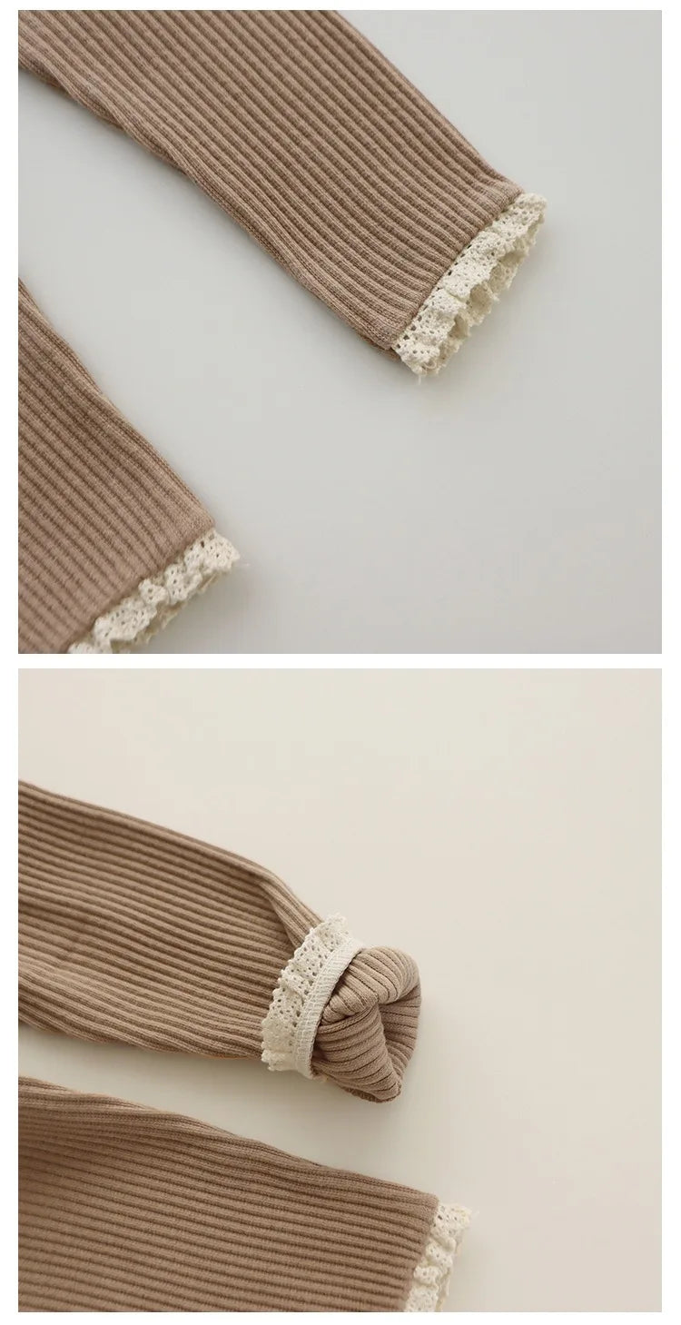 Baby Knitted Candy Color Pants - Toddler Girls Ribbed Leggings