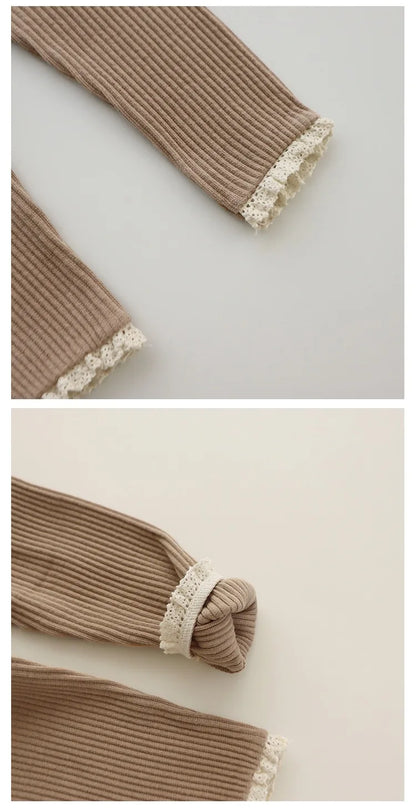 Baby Knitted Candy Color Pants - Toddler Girls Ribbed Leggings