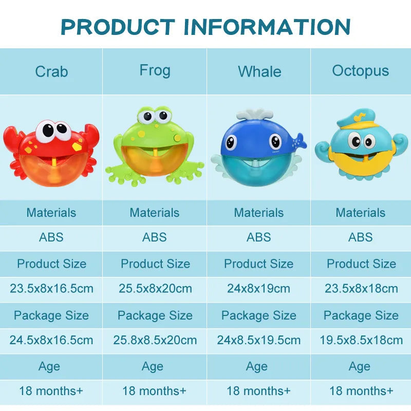 Bubble Animal Bath Toy for Babies