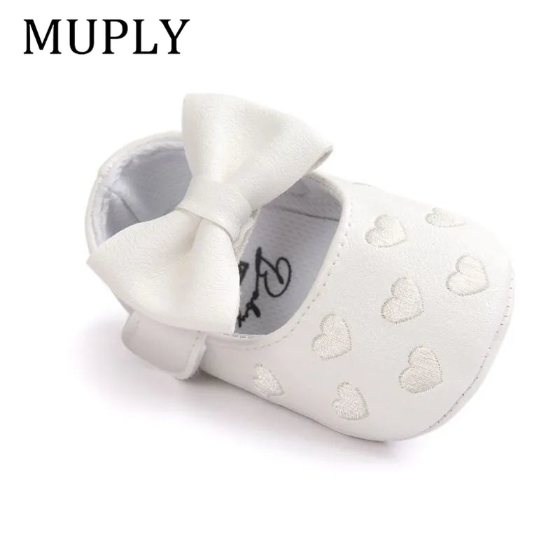 PU Leather Baby Moccasins - Bow Fringe Crib Shoes