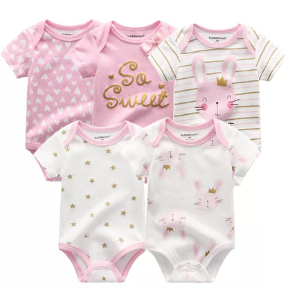 Bodysuits - Adorable Short Sleeve Overalls for Baby Girls