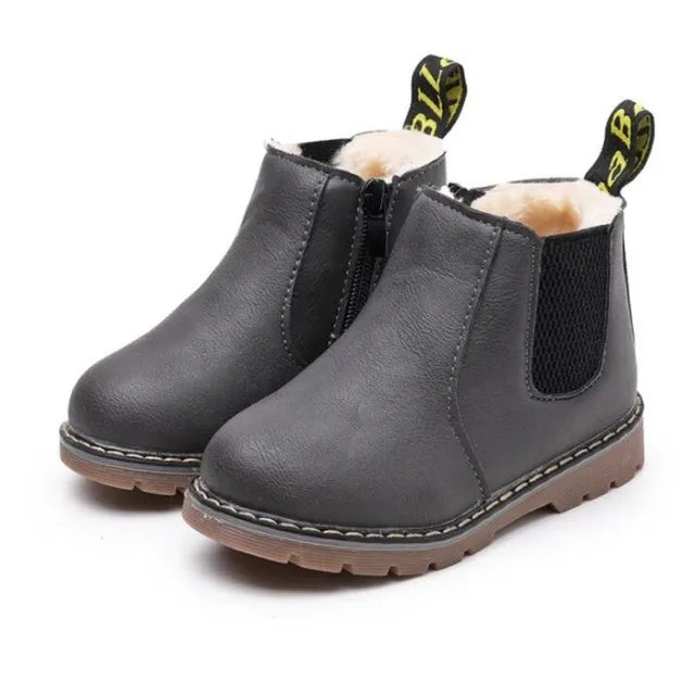 Kids Fashion Boots - Zippered Snow Boots