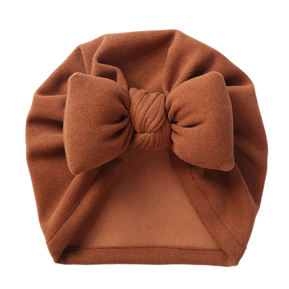 Cashmere Baby Hat: Warm Bow Topknot Bonnet