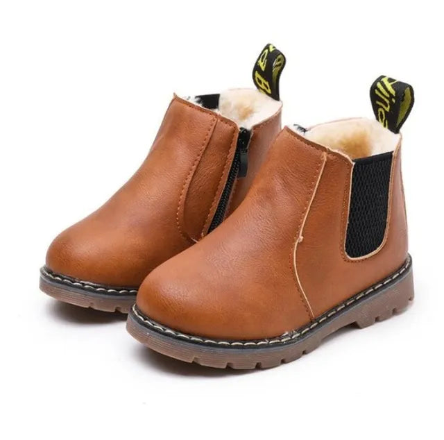 Kids Fashion Boots - Zippered Snow Boots