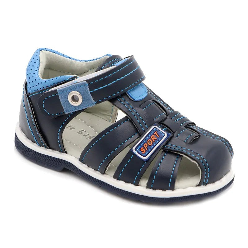 Boys' Eagle Orthopedic Sandals: PU Leather, Closed Toe
