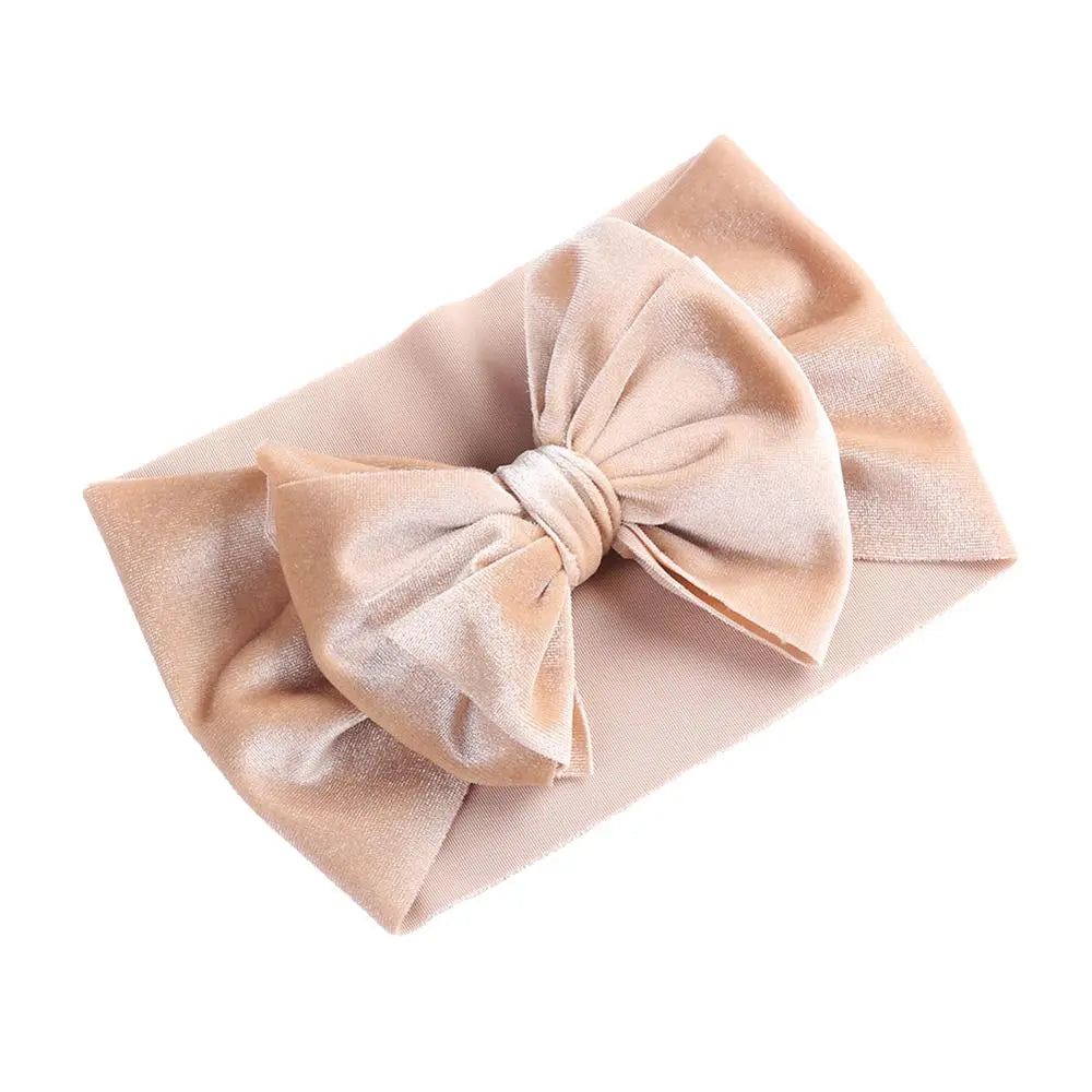 Solid Velvet Baby Bow Headband - Winter Hair Accessory