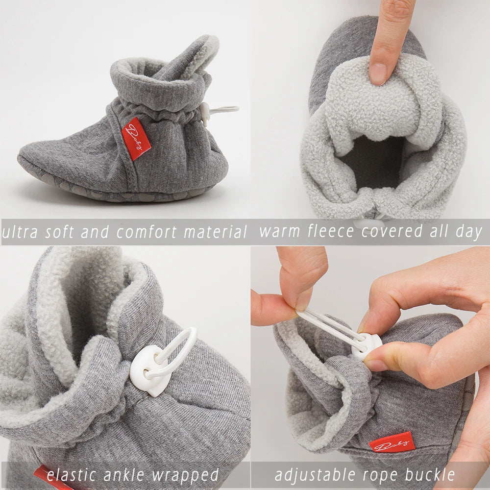 Baby Girls and Boys Cotton Sole Sock Shoes