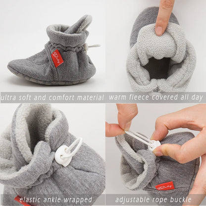 Baby Girls and Boys Cotton Sole Sock Shoes