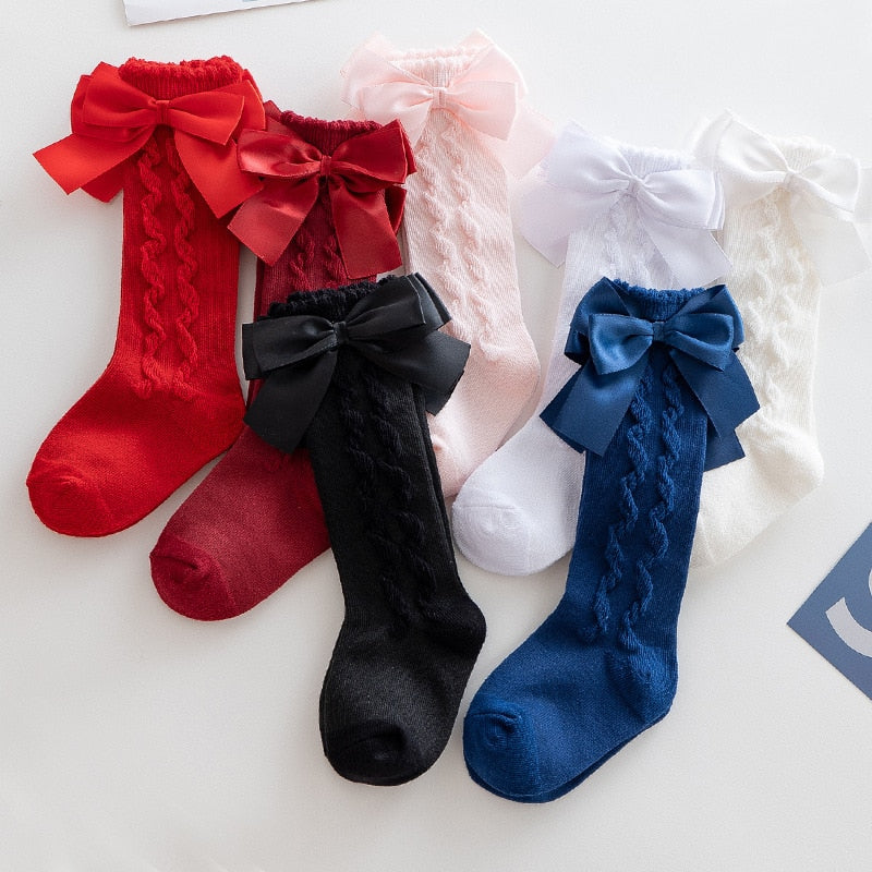 Socks of Cotton  With Big Bow Soft For Girls