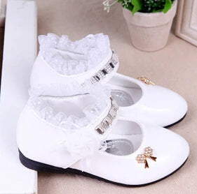 Cute Bowknot Rhinestone Flower Shoes (3-11 Years)