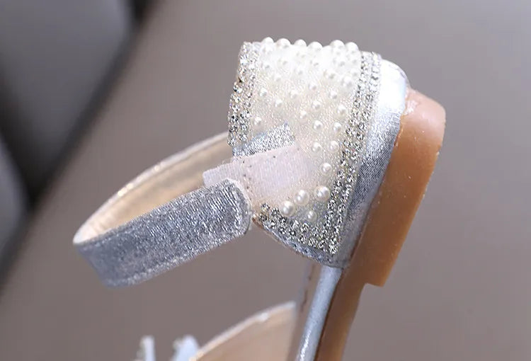 Summer Princess Sandals: Sequin Bow Rhinestone Flat Girls' Shoes
