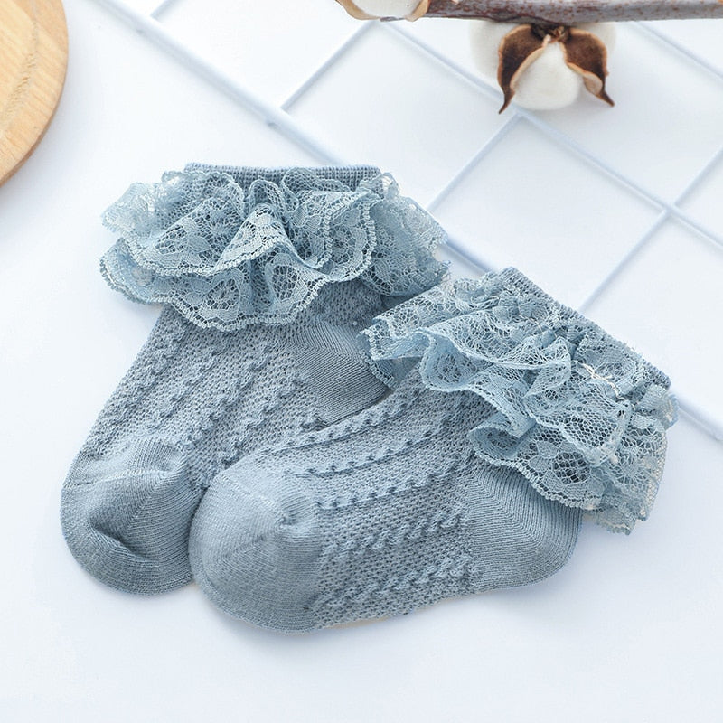 Lace Ruffle Socks For Girls