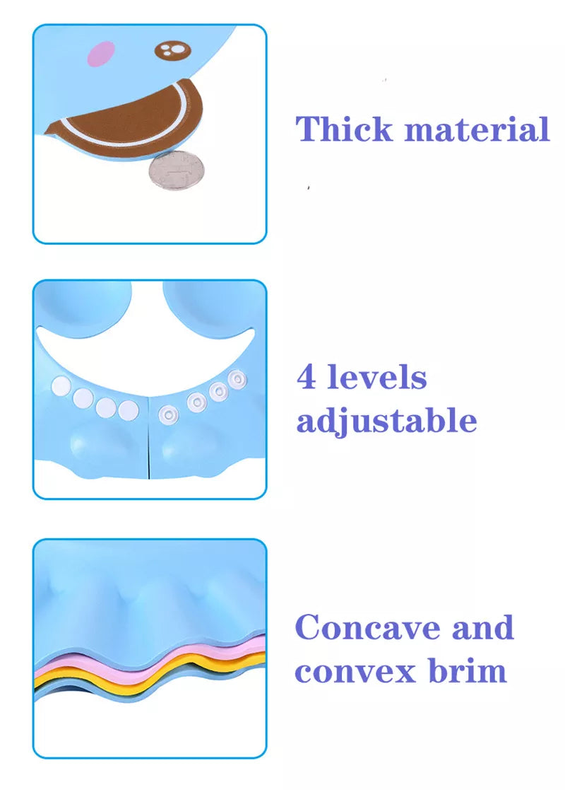 Baby Shower Cap for Kids with Ear Protection