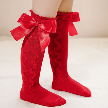 Socks of Cotton  With Big Bow Soft For Girls